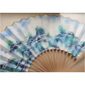 Custom eco-friendly material bamboo printed folding fans